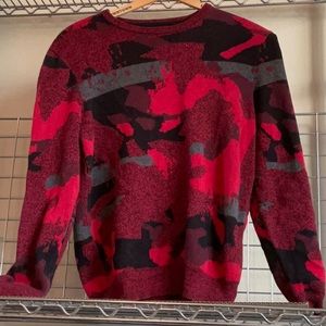 Mens Abstract Red Sweater